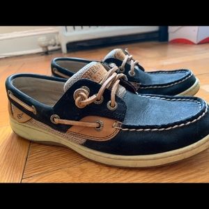 Adorable Black and Tan Sperry Top Siders